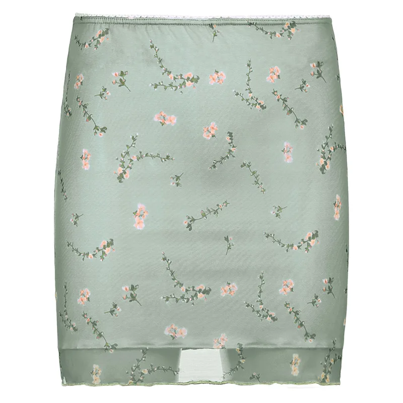 

Summer new product European and American style foreign trade fresh floral skirt high waist slimming short skirt female