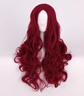 Парик для косплея ядовитого плюща, длинные волнистые термостойкие синтетические волосы бордового цвета 70 см с шапочкой