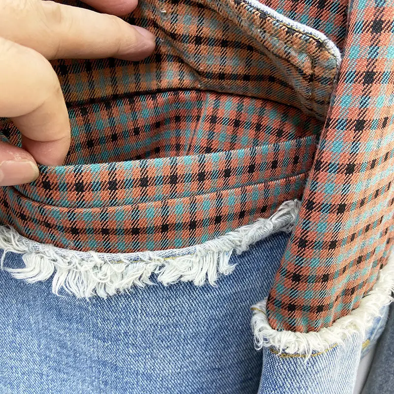 

Street Chic Patchwork Denim Plaid Blazer And Jacket Women Fashion Designer Long Sleeve Suit Coat 2020 Spring Korean Ladies Coat