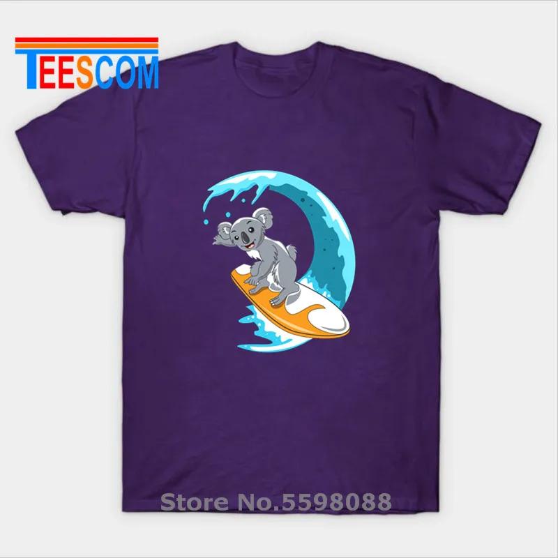 2019 Kawaii серфинг коала летняя футболка с рисунком животных для маленьких мальчиков