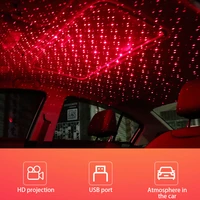 mini led car roof star night light projector atmosphere galaxy lamp usb decorative lamp adjustable car interior decor light