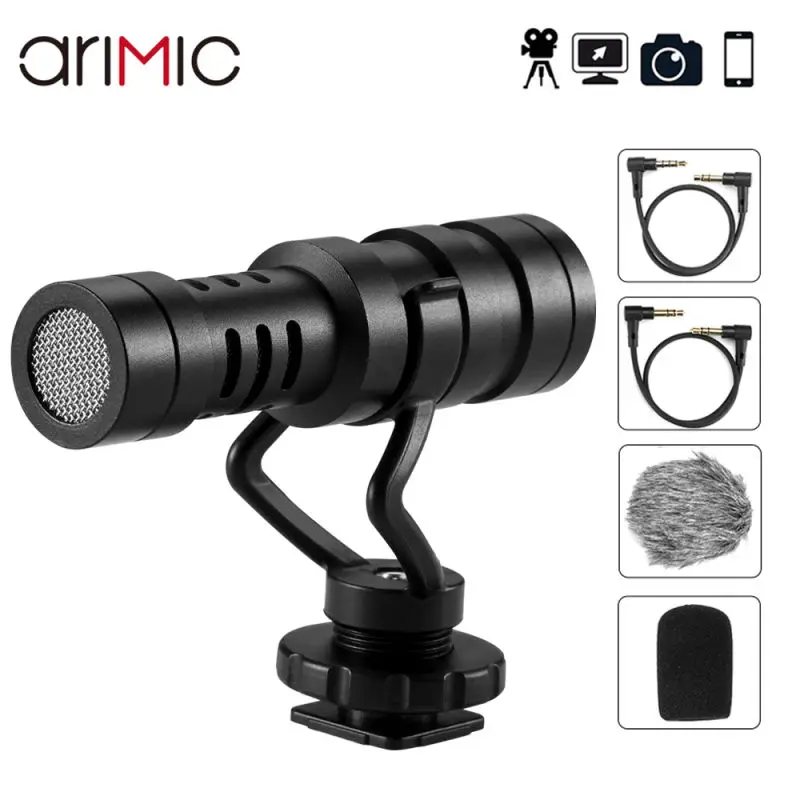 

Arimic Mini Shotgun Microphone Cardioid Mic Voice Record Microphone for DSLR Camera iPhone Android Smartphone Interview Mic
