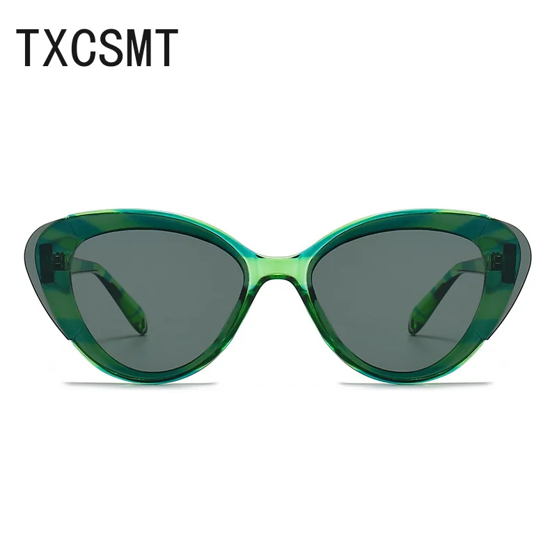 

Овальные Солнцезащитные очки UV400 для мужчин и женщин, Модные Винтажные солнечные очки «кошачий глаз» в стиле хип-хоп, для улицы