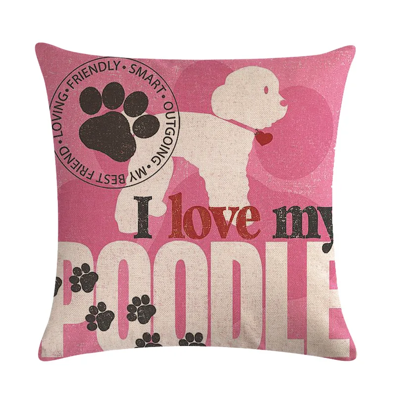Cushion cover funny patterns cute dogs printed pillow letter printing for home decor cotton case | Дом и сад
