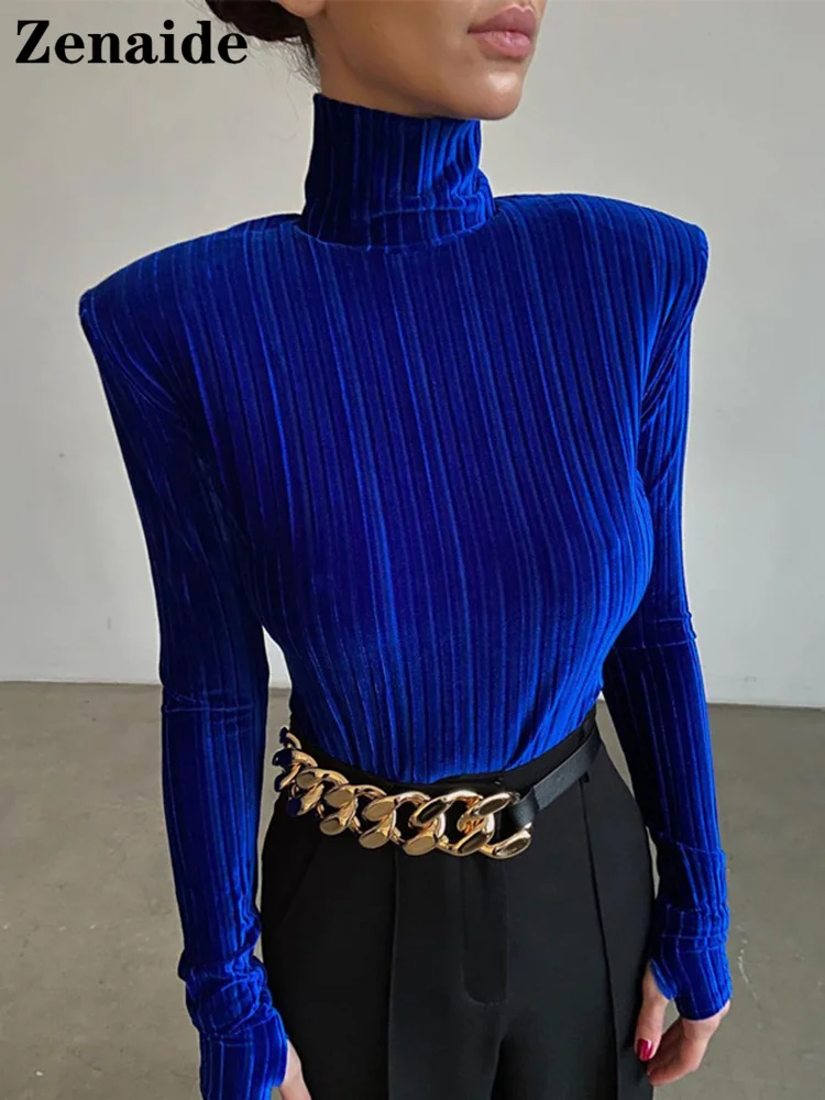 

Осенне-зимнее сексуальное боди Zenaide 2021 с открытой спиной, с длинным рукавом, черная бархатная Женская водолазка, элегантное облегающее вече...