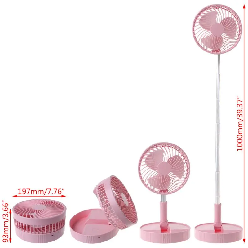 

Mini Folding Fan USB Rechargeable Telescopic Cooling Fan Portable Air Cooler for student School Dormitory Home Office Use