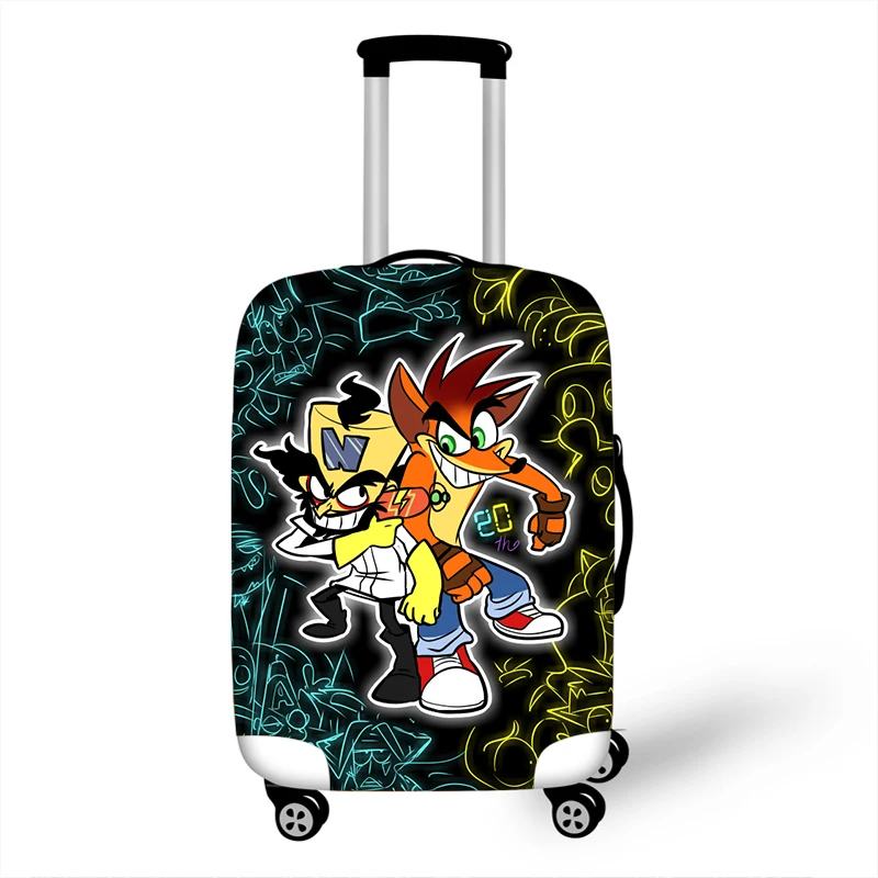 18-32 Inch Game Crash Bandicoot Travel Luggage Suitcase Cover Trolley Bag Protective Cover Boys Girls Elastic Suitcase Cover