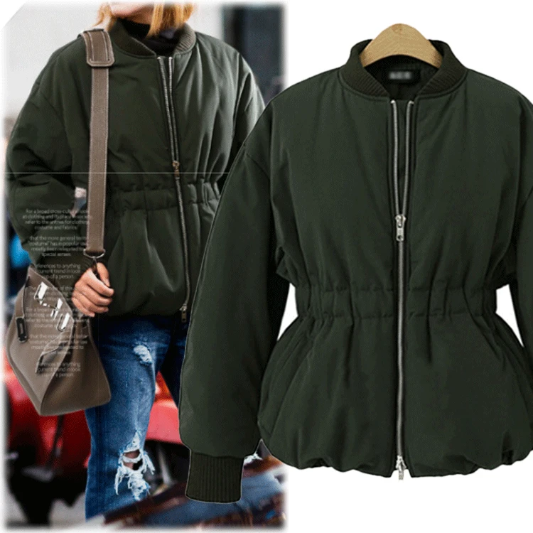 Длинный рукав хлопок женские короткие зимние пальто и куртки повседневная