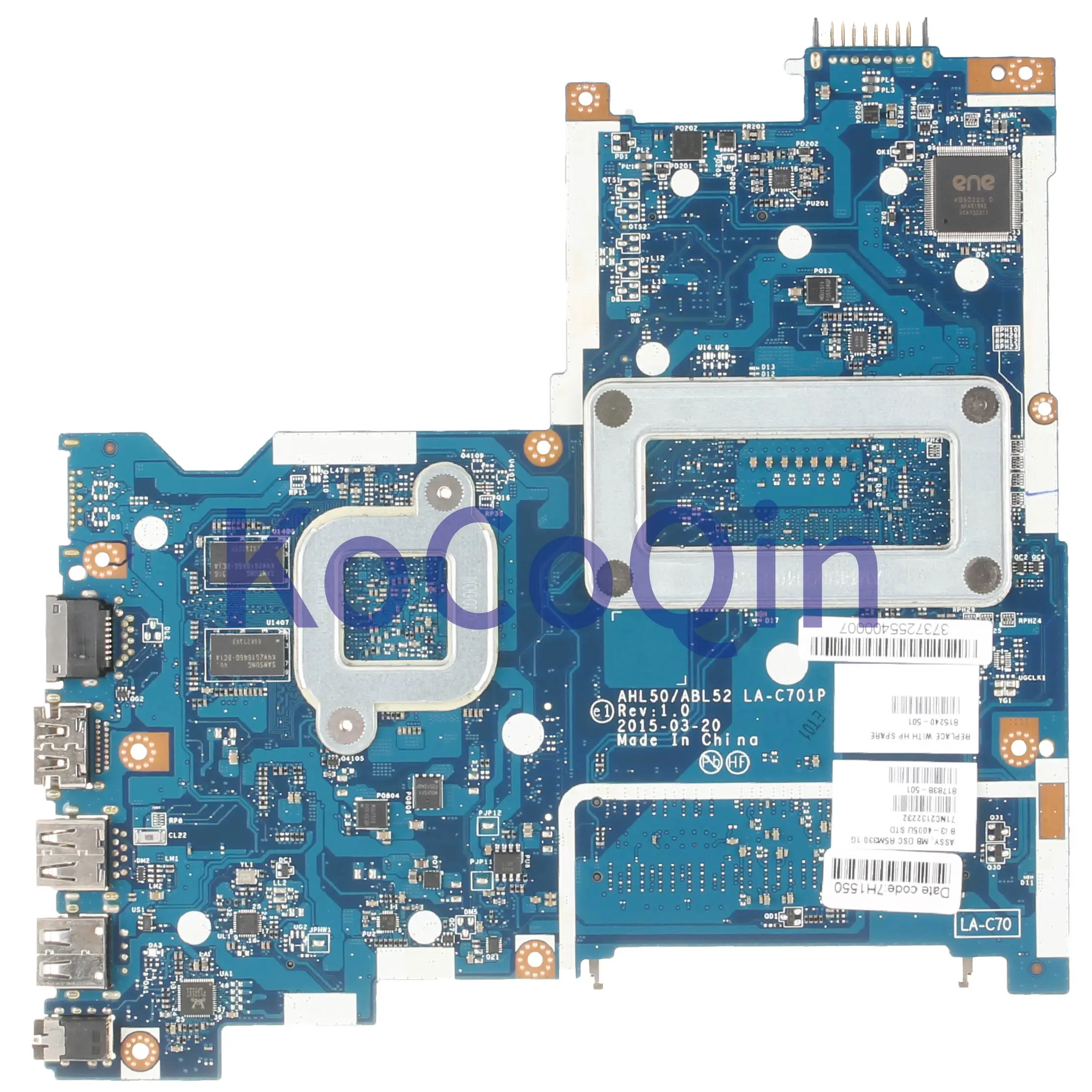 KoCoQin Laptop motherboard For HP 15-AC 250 G4 Core SR1EK I3-4005U Mainboard LA-C701P 815240-501 815240-001 216-0867030 | Компьютеры и