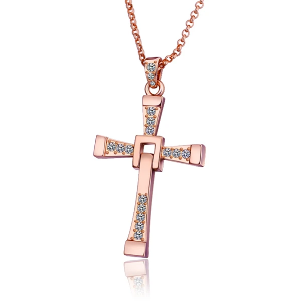 Rose Gold Cross Pendant Necklace | Украшения и аксессуары