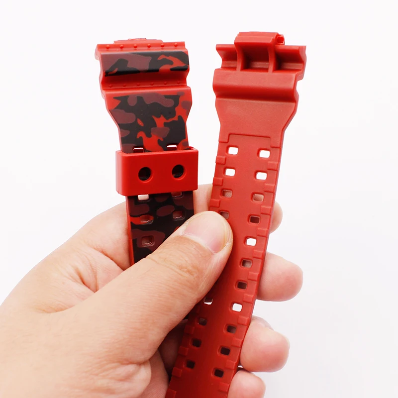 Watch accessories 16mm men's rubber strap For Casio resin g-shock GA GLS GD 110 100 120  pin buckle ladies sports strap