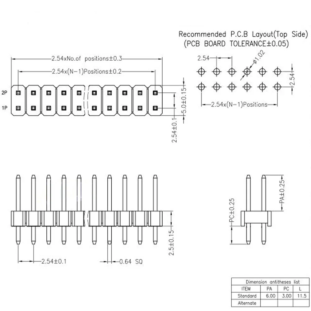 100 шт. 2 54 мм Шаг 2x40 80 Pin типа папа двойной прямой ряд штыревой разъем полосы |
