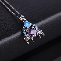 lovely female whiteblue cute crab pendant necklaces for women fashion animal jewelry choker necklace birthday gifts