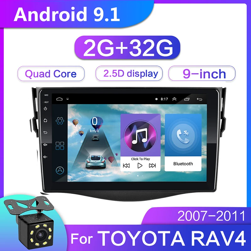 Автомобильный мультимедийный плеер 2 ГБ + 32 9 дюймов 2din Android 1 для Toyota RAV4 Rav 4 2007 2008 2009