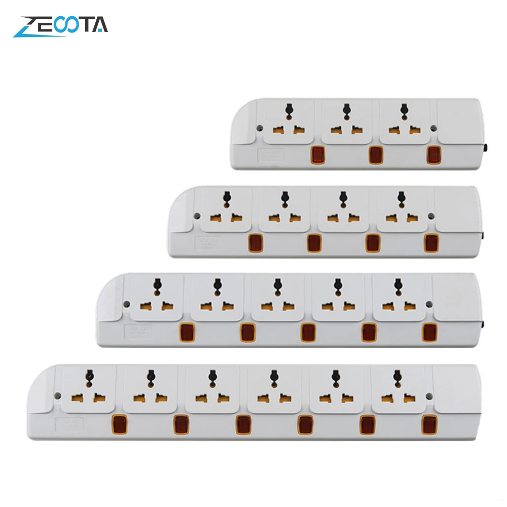 Удлинитель Универсальный с 3/4/5/6 розетками переменного тока 2500 Вт/10 А 3