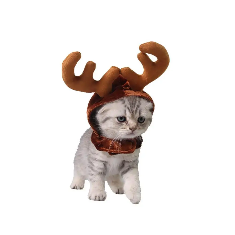 HOT SALES！！！Xmas Pet Dog Cat Cap Deer Antler Festival Christmas Party Holiday Headwear Hat | Дом и сад