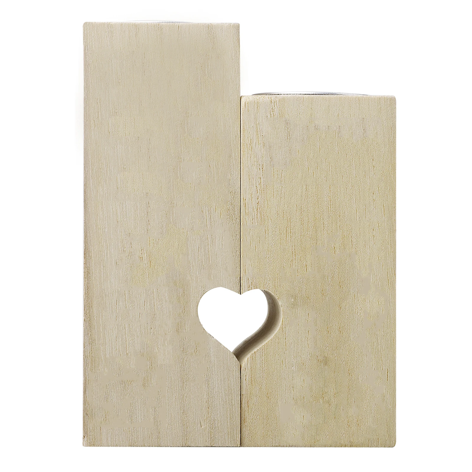 

Lettering Heart-shaped Candlestick Wooden Candle Holder Wedding Decor Valentine's Day Gift Aluminum Shell Anniversary For Couple