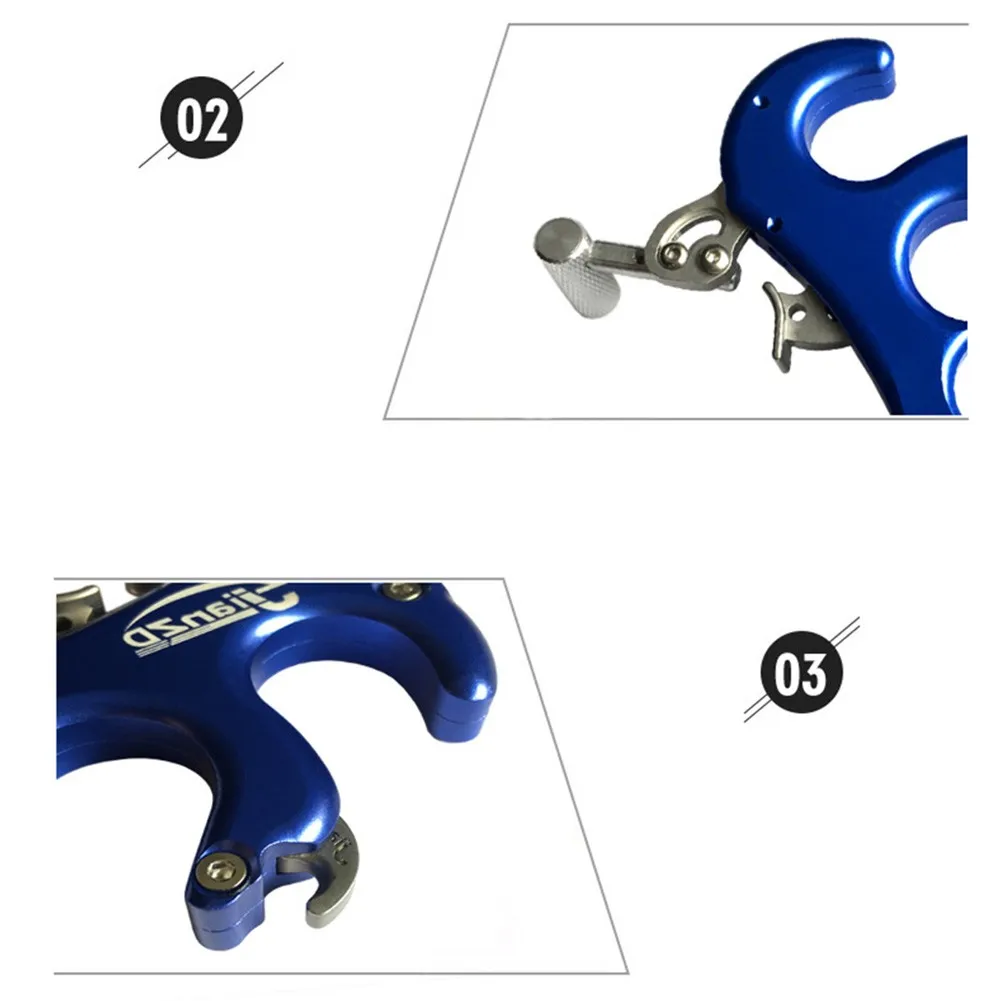 

Archery 4 Finger Bow Release Aid Caliper Wrench Thumb Trigger Grip Compound Bow D Ring Shooting Accessory For Beginners Training