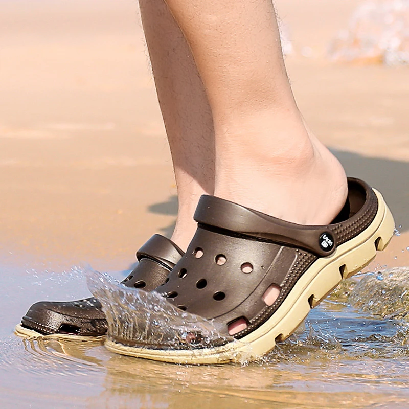 Мужские Вьетнамки Шлепанцы Сезон лето Unsix Черные легкие пляжные сандалии сабо