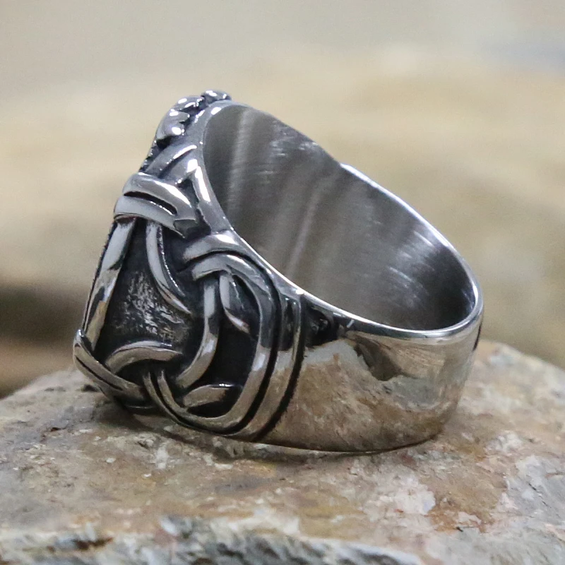 Vintage Gothic Viking Compass Rings 316L Stainless Steel Pirate Men Nordic Ethnic Style Amulet Jewelry Gift | Украшения и