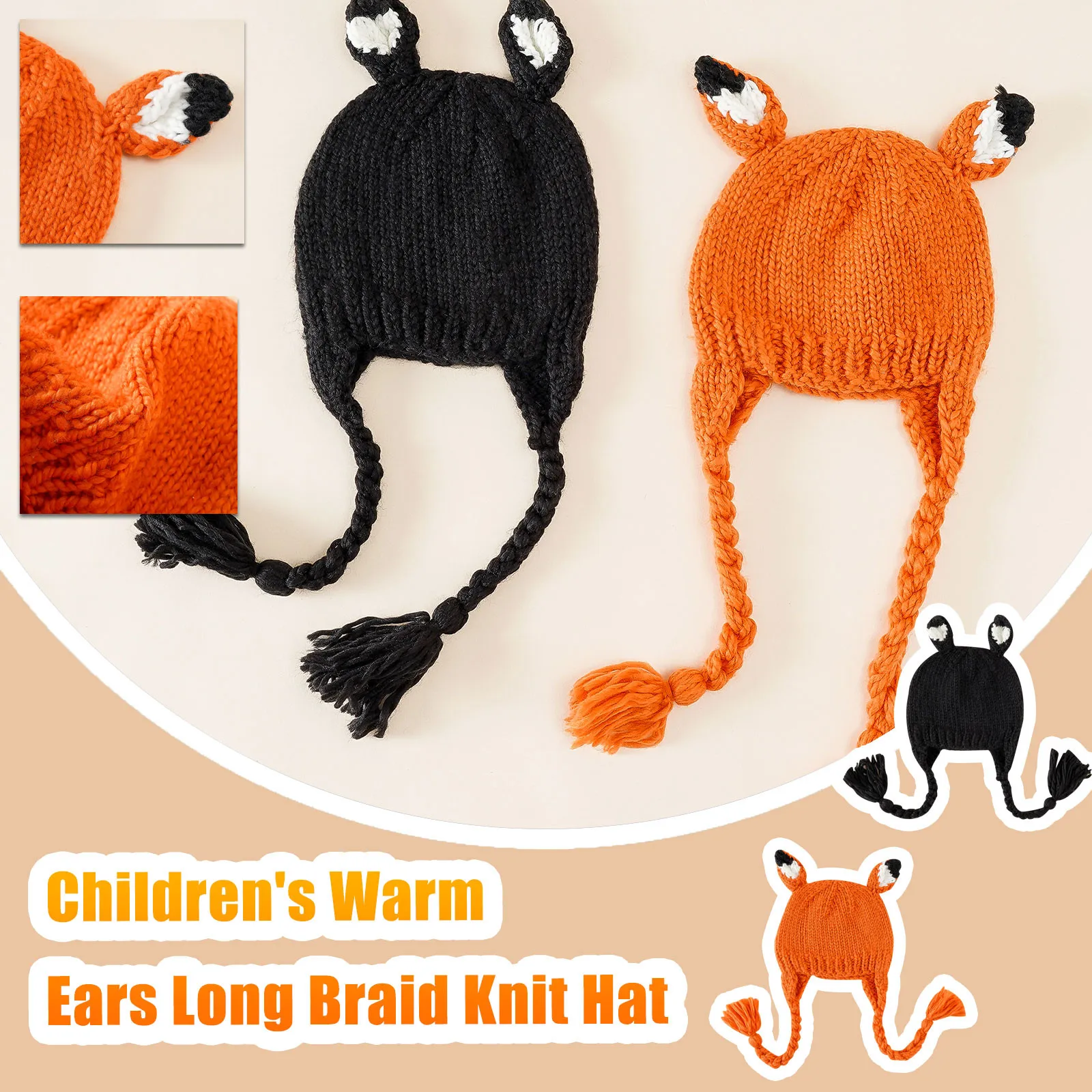 

Winter Warm Baby Knitted Hat Kids Knit Beanie Hats Cute Children's Frog Shape Bonnet Boy Girls Windproof Earflap Cap Fashion
