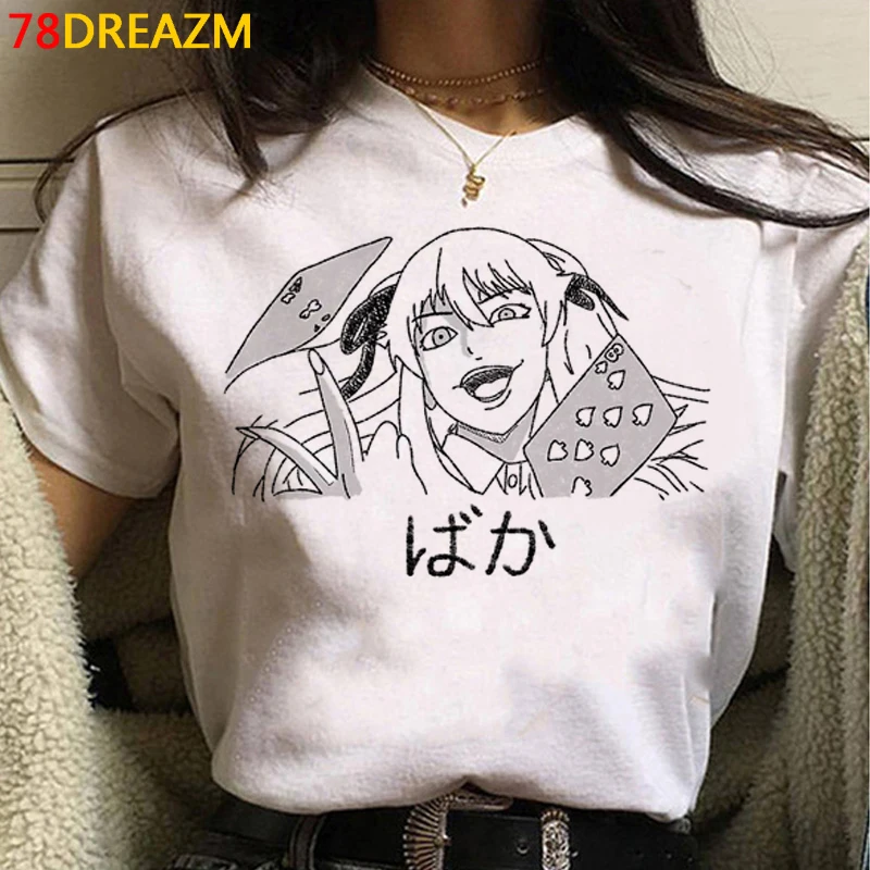 

Kakegurui t-shirt summer top female white t shirt harajuku kawaii casual japanese graphic tees women t-shirt
