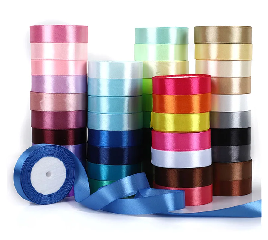 25 ярдов/рулон корсаж атласные ленты для свадьбы Рождества фестиваль вечерние