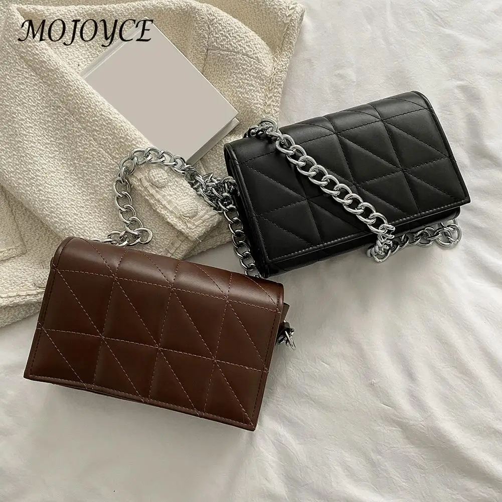 

Женская модная сумка из искусственной кожи на толстой цепочке, кошелек, женская маленькая Повседневная сумка-мессенджер, сумки на цепочке д...