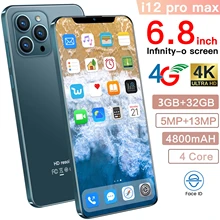 Smartphone Cectdigi I12 Pro Max Smart Phone Unlocked Android 3+32G Ram 6.8inch Water Drop Screen Smart Phone Cell Phone