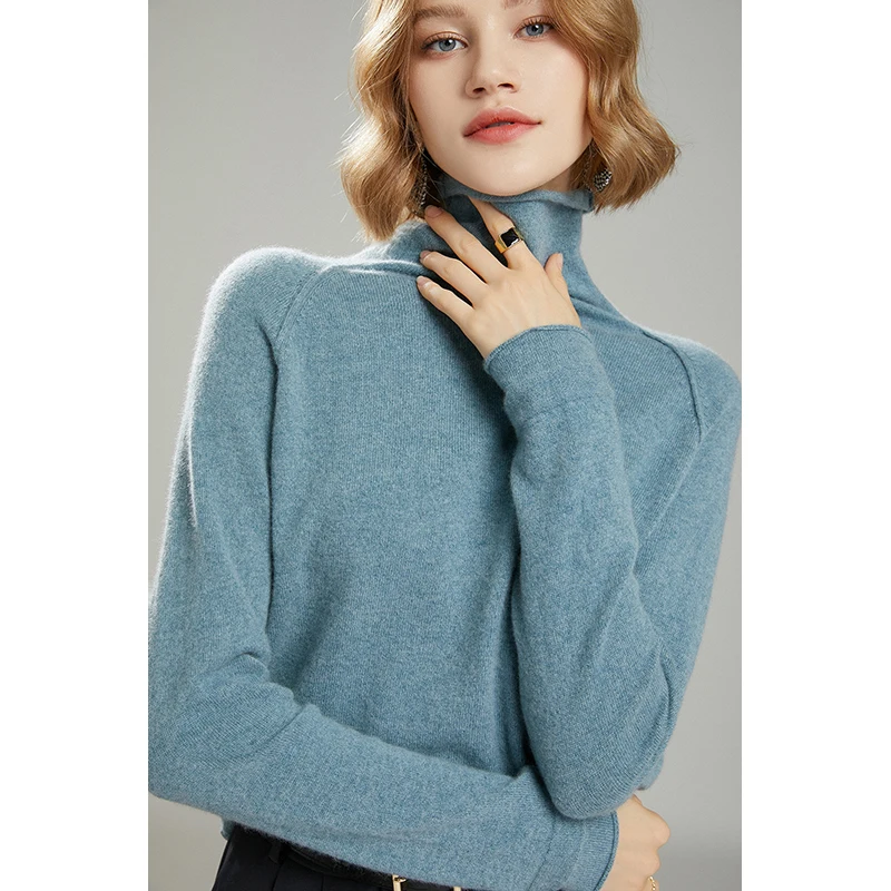 

Hot Sale 100% Pure Cashmere Knitted Sweaters Women Winter 2021 Turtleneck Long Sleeve Soft Warm Jumpers Ladies Pullovers