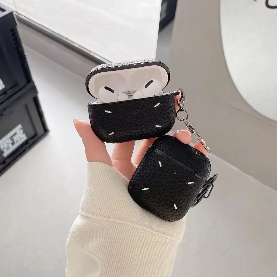

Wireless Bluetooth Earphone Bags Case for Apple AirPods 1 2 3 Leather with keychain for apple Airpods Pro Soft Hard Cover Box
