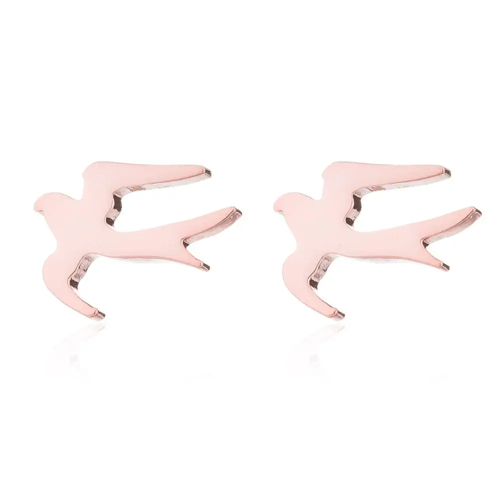 Серьги гвоздики FENGLI из нержавеющей стали с ласточкой серьги живыми животными