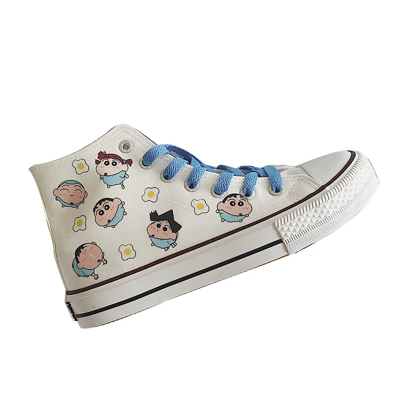 

Summer High-top Cartoon Animation Canvas Shoes Female DIY Men's Trendy Student Casual Sneakers Cartoon Animation Big Size 34-44