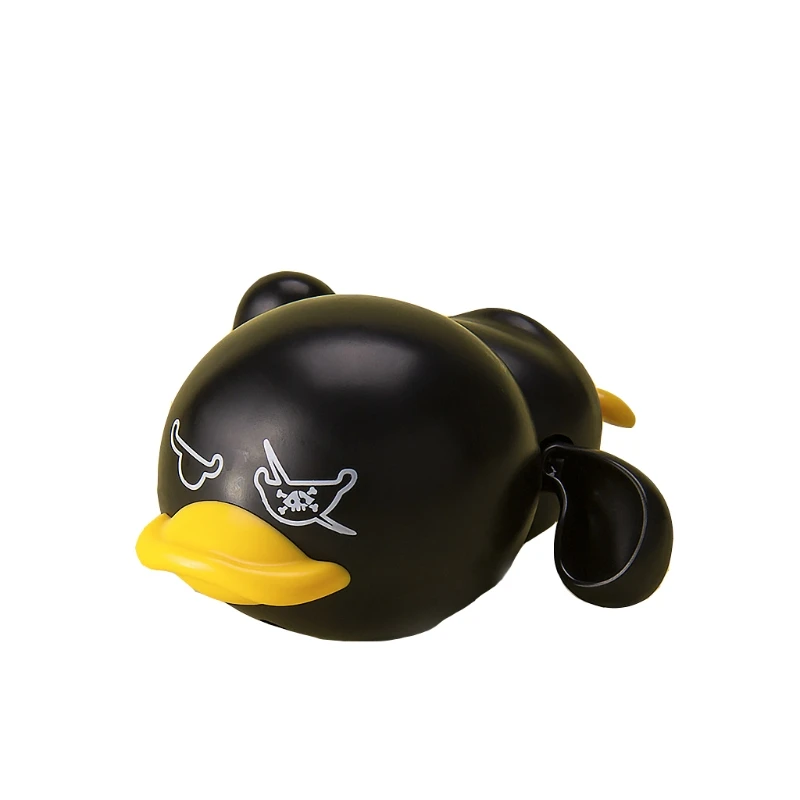 Cute Diving Pirate Little Clockwork Duck, Swimming Wind Up Duck for Toddlers Babies Bathing, Black/White/Yellow