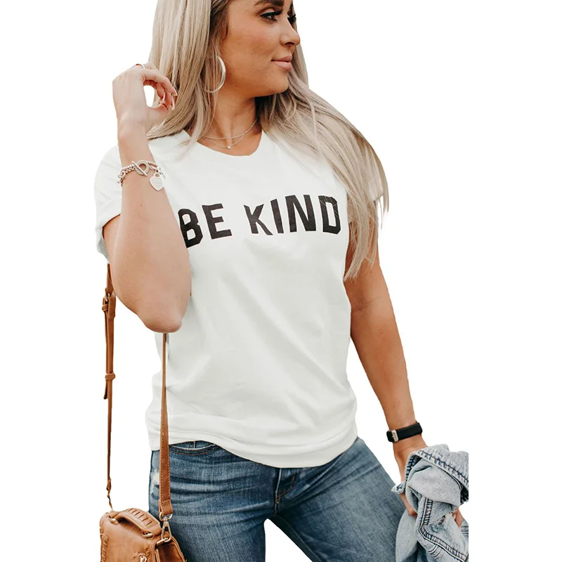 

Women's Basic Letter Printing Short Sleeve T-Shirt