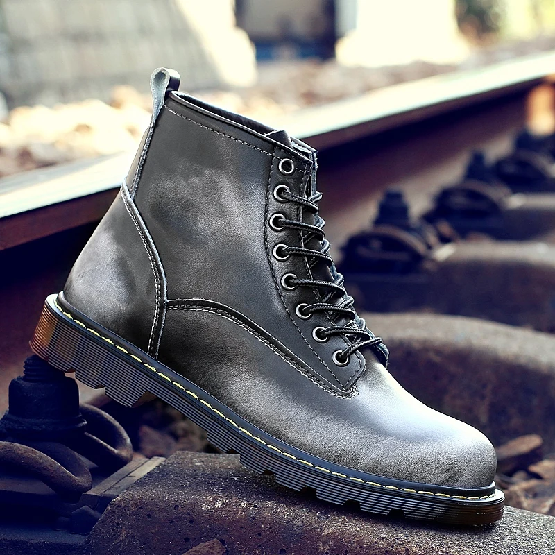 Новинка Уличные теплые зимние мужские ботинки Удобные ботильоны Повседневные