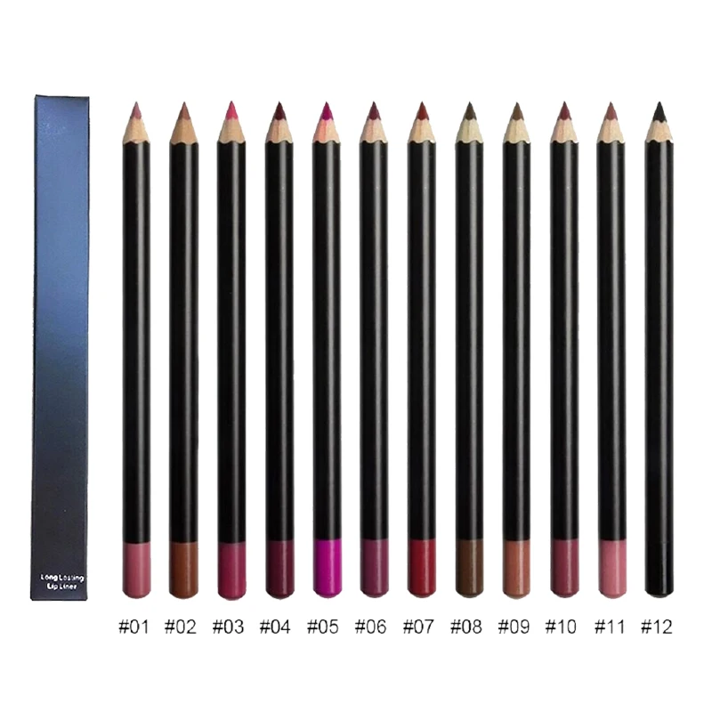 Водостойкий матовый карандаш для губ 12 цветов|Карандаш губ| |