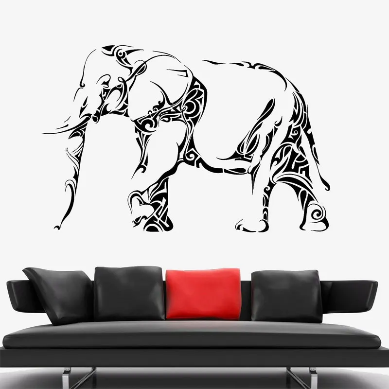 

Creative Design India Elephant Ornament Wall Sticker Vinyl Home Decor Living Room Bedroom Decoration Decals Removable Mural 3A20