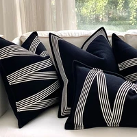 dunxdeco cushion cover decorative pillow case modern simple luxury geometric jacquard blend fabric coussin sofa chair square bed