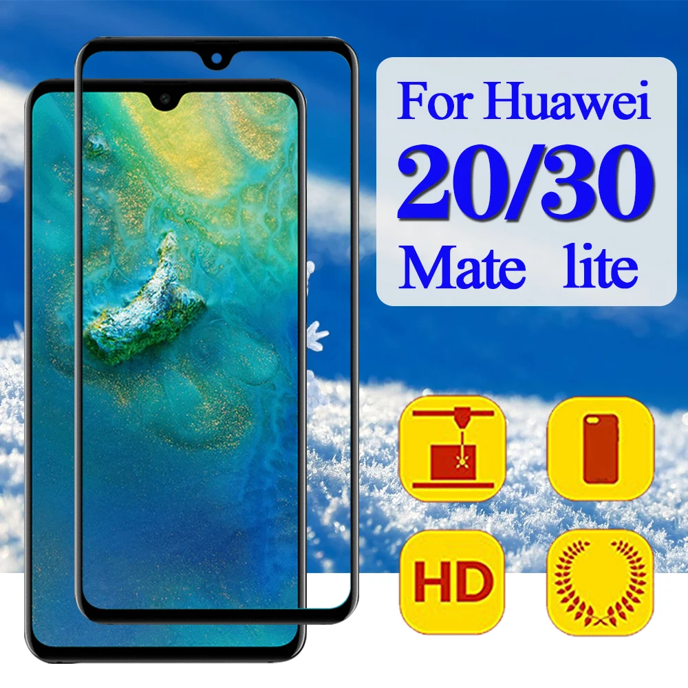 Mate 20 световое защитное стекло на huawei mate 30 lite Полное покрытие протектор экрана huwaei