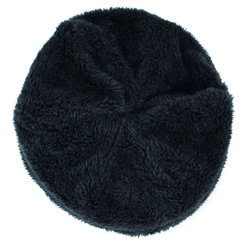 

Winter Men Five Pointed Star Knit Wool Hat Warm Plus Velvet Solid Color Beanie Outdoor Fashion Cap