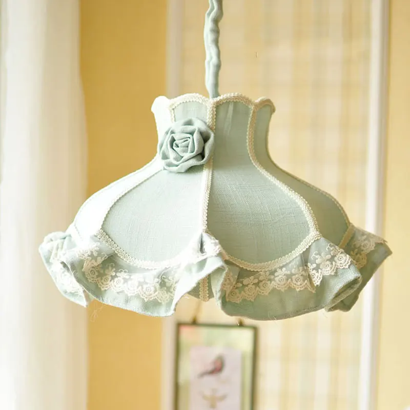

Modern Fabric Princess Led Pendant Lights for Living Room Girls Bedroom Hanging Lamp Wedding Home Art Decor Suspension Fixtures