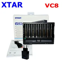 XTAR 18650 Battery Charger VC8=VC4+VC4S QC3.0 Fast Charger Type C Charging LCD Display USB Charger For 21700 20700 18650 Battery