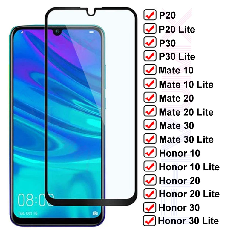 Закаленное стекло 9H для Huawei P30 P20 Mate 10 20 30 Lite защитное экрана Honor Honor20 Honor30