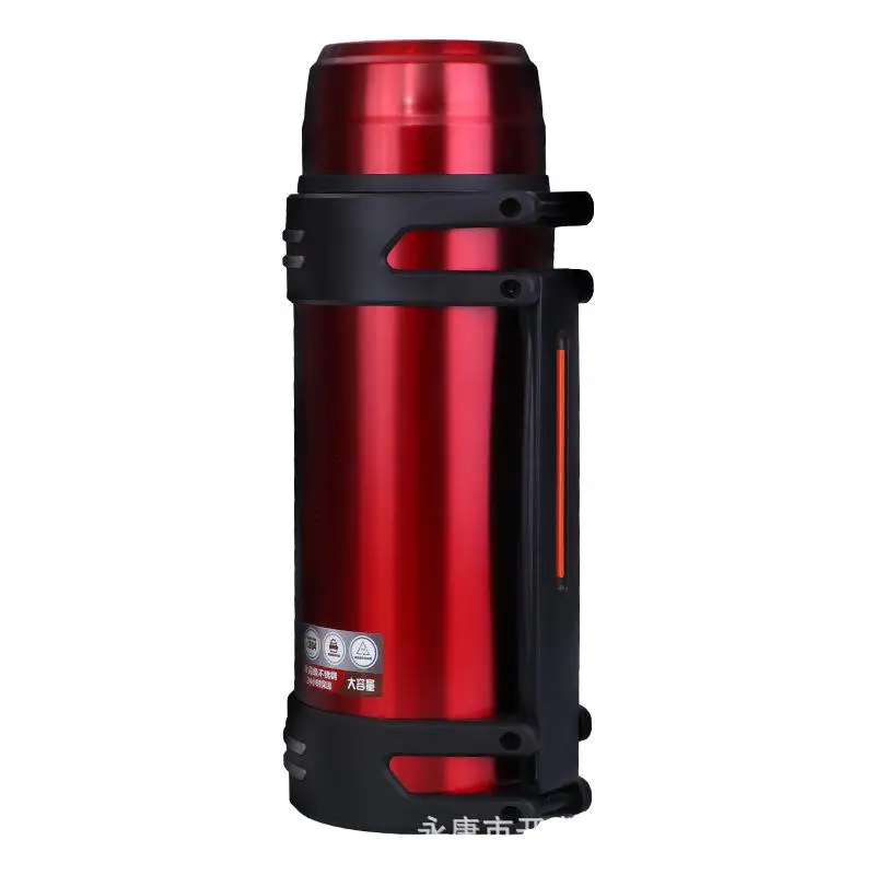2000 мл, термос из нержавеющей стали для путешествий, большая емкость, портативный, для улицы, для воды, кофейный термос, сохранение тепла, чашка для питья - Цвет: red