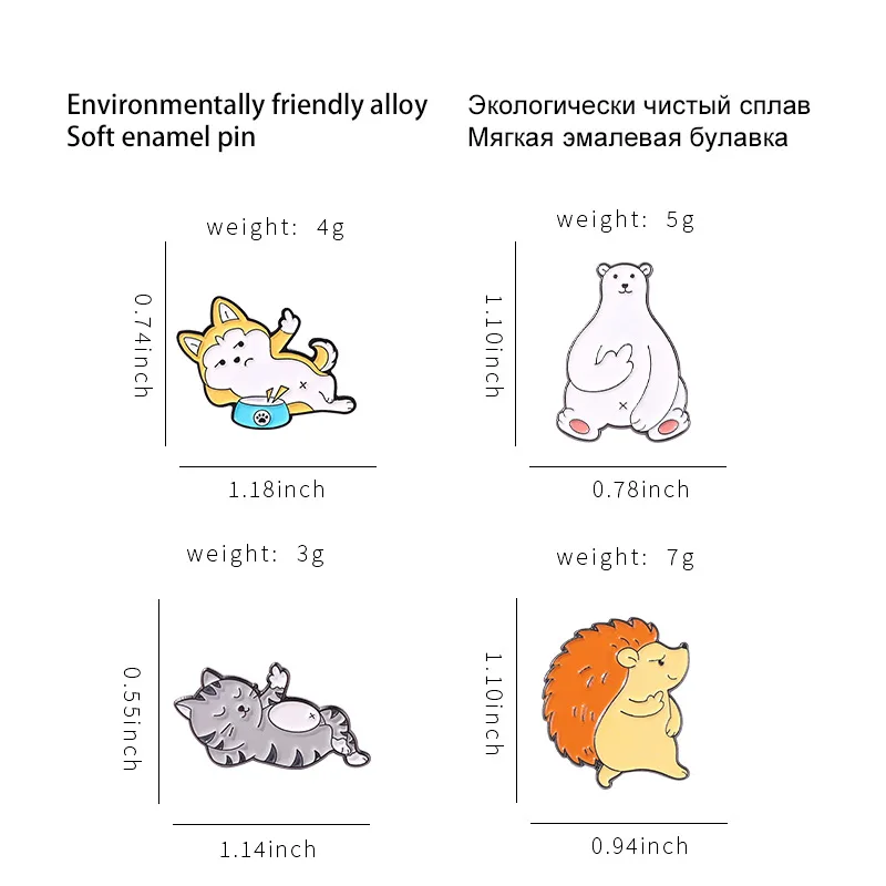 Креативная забавная эмалированная брошь в виде животного среднего пальца кошек