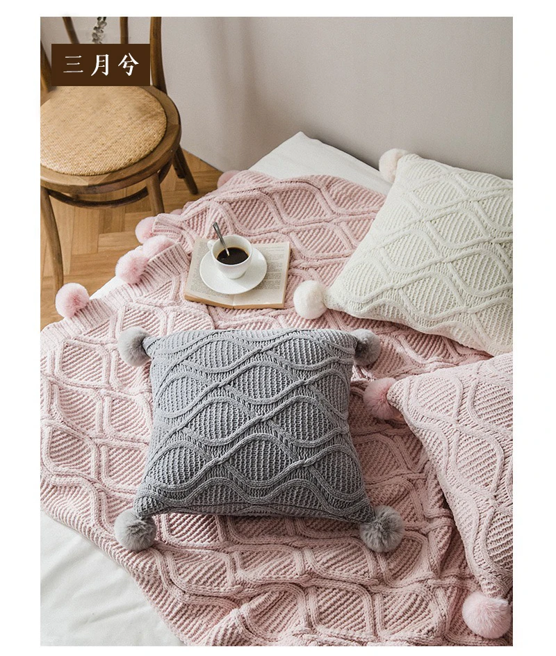 Вязаные чехлы для подушек из синели вязания крючком розовый бежевый серый чехол