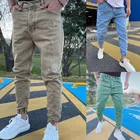 Мужские узкие джинсы в стиле хип-хоп