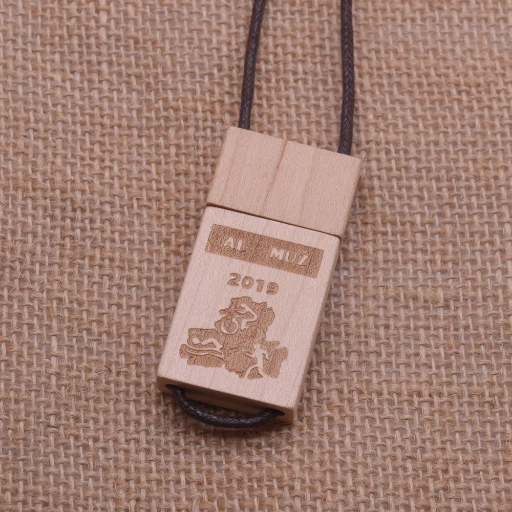 Деревянный usb + веревочный флэш накопитель настраиваемый логотип карта памяти 8