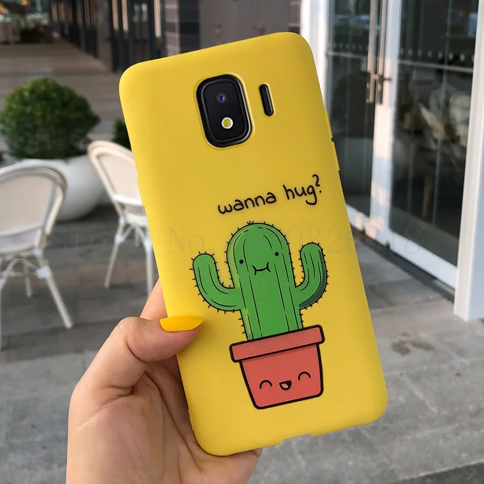 Чехол для телефона силиконовый Samsung Galaxy J4 J400F Plus мультяшная пара кактус мягкая